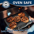 P&P CHEF 16 Inch Baking Cookie Sheet Pan, Carbon Steel Oven Tray, Non Stick Bakeware for Cooking Baking Bread Meat Vegetables, Sturdy & Healthy, Easy Clean, 2Pcs