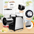 Anatole Electric Cheese Grater 7 Blades Ice Shaver Stainless Steel Vegetable Shredder 250W BPA-Free 110V