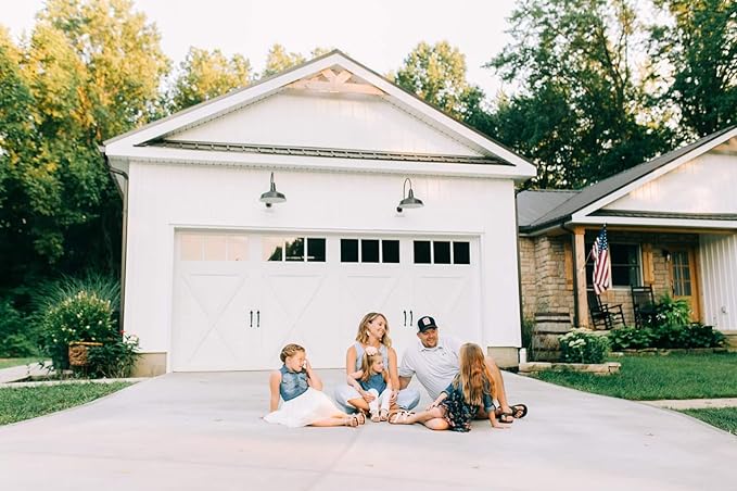 Steel Lighting Co. Gardena Barn Light | Outdoor Wall Mounted | 16" Dome | 11" Straight Arm | Farmhouse Light Made in America | Hunter Green Exterior/Brass Interior