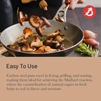 De Buyer MINERAL B Pro Carbon Steel Fry Pan - 9.5” Diameter, 6.9” Cooking Surface - Ideal for Searing, Sauteing & Reheating - PFAS, PFOA & PFOS Free - Made in France