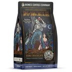 Bones Coffee Company Army of the Dark Chocolate Flavored Coffee, Medium Roast Low Acid Arabica Beans Compatible with Auto drip and French Press Coffee Maker, 12 Oz Whole Bean
