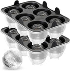 Large Round Ice Cube Trays - Set of 2, Silicone Ice Ball Molds for Chilly Drinks, Perfect Whiskey Ice Molds, for Cocktails - BPA-Free