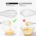 18/8 Stainless Steel Balloon Whisk, Doosu Kitchen Whisk for Cooking Handheld Egg Beater with Rust-Proof Sturdy Wires & Non-Slip Silicone Handle for Beating, Stirring, Blending (6 Wires, Black)