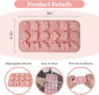 2 Pcs Flower Candy Silicone Molds, Different Shapes Of Chocolate Molds, Suitable for Making Candy, Chocolate, Fudge, Pudding, Cookies, Ice Cubes(Gray,Pink)