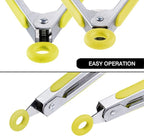 MSY BIGSUNNY Kitchen Food Tongs with Silicone Tips,7 Inch Serving Tongs for Grilling,Locking,BBQ Set of 3 (Yellow)