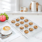 Cooling Racks for Cooking and Baking - 3PCS 16" x 10" Premium Stainless Steel Wire Cookie Cooling Rack for Baking, Roasting, and More - Oven & Dishwasher Safe - Fits Jelly Roll Pan