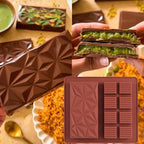 Deep Chocolate Bar Mold Silicone 1 Inch Dubai Pistachio Chocolate Bar Thick Mold for Stuffed Bar, Large Candy Bar Mould for Filling, Red