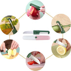 2 in 1 stainless steel Paring knife Peeler; fruit peeler; apple peeler; pear peeler, vegetable peeler, Kitchen Peeler (2, Pink White)