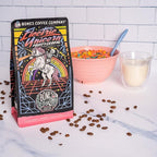 Bones Coffee Company Electric Unicorn, Fruity Cereal With Milk Flavored Coffee, Medium Roast Low Acid Arabica Beans Compatible with Auto drip and French Press Coffee Maker, 12 Oz Ground
