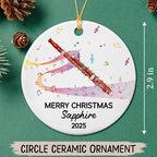 Personalized Bassoon Player Appreciation Ceramic Ornament, Custom Year Text Name Keepsake Ornament Gift for Bassoonist Daughter Son Brother Sister, Unique Bassoon Musical Instrument Ceramic Ornaments