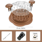 Chicken Shredder Large Chicken Breast Shredder Tool Twist with Brush&Fork, Visible Meat Shredder Machine, Anti-Slip Strip, Ergonomic Handle, BPA Free, Suitable for Pork Beef Chicken(Brown)