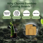 Wood Cutting Board for Kitchen - Reversible Bamboo Cutting Boards Gift Set of 3 with Juice Groove, Wooden Chopping Board for Meat, Fruit, Vegetables & Cheese (Pre Oiled, Natural)