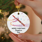 Personalized Bassoon Player Appreciation Ceramic Ornament, Custom Year Text Name Keepsake Ornament Gift for Bassoonist Daughter Son Brother Sister, Unique Bassoon Musical Instrument Ceramic Ornaments