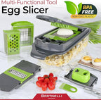 Bartnelli Vegetable Chopper Food Slicer Pro | 15 Pc MultiFuctional Kitchen Gadgets for Onion, Veggie, Cheese Grater, Vegetables Cutter With Large Container, Easy to Clean, With Bonus Brush and Fork
