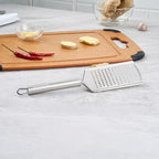 Restaurantware-German Standard Fine Handheld Grater, 1 Flat Cheese Grater - Dishwashable, Durable, Stainless Steel, With Handle, Suitable For Chocolate, Nutmeg, Garlic, Lemon, And, More