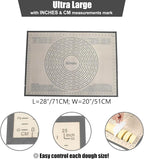 Non-slip Silicone Pastry Mat 28X20 inches Baking Mat with Measurement, Perfect for Dough, Pastry, Pie Crust, Fondant, Cookies, Bread, Pasta, Pizza, Food Grade Kitchen Counter Mats