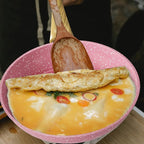 8-Inch Pink Nonstick Egg Pan, PFOA-Free Stone Cookware Skillet, Induction Compatible