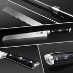 SHAN ZU 10" Bread Knife - Sourdough Slicing Knife Professional German 1.4116 Stainless Steel Serrated Blade, Ergonomic Wood Handle & Full Tang Design, Gift Box Included (Single-Edge