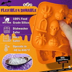Halloween Molds Silicone for Chocolate 3 Pack, 3D Halloween Chocolate Candy Gummy Mold Skull Pumpkin Bat Ghost Witch Hat Spider tombstone Shapes Mold