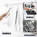 TeamFar Kitchen Tongs, 9" and 12" Stainless Steel Cooking Tongs with Silicone Tips for Cooking Grilling Serving & BBQ, Heat Resistant Silicone Tongs, Locking Design & Dishwasher Safe, Set of 2 & White