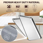 6 Pack Full Size Baking Sheet Pan Aluminum Commercial Pan for Oven Freezer Bakery Hotel Restaurant 18" × 26"