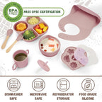 Silicone Baby Feeding Set, Baby Led Weaning Supplies, Baby Food Tableware Silicone Suction Plate, Bowl, Spoons, Fork, Waterproof Bib, Cup & Complementary Food Cake Mold, Baby Eating Utensils
