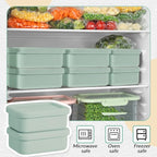 6 Packs 1 Cup Silicone Soup Freezer Molds with Lid Silicone Soup Freezer Trays Rectangle Reusable Food Preserving Tray Freezing Sauces Stews(Sage Green)