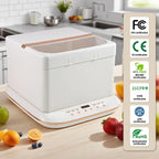 Folding Bread Proofing Box &Slow Cooker 0-120℃ Temp Control &10H Timer Designed for Home Baking Suitable for Bread Fermentation,Bread Baking,Pizza,Yogurt,Chocolate Tempering,Stews,Tea