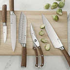 Natura Series 15 PCS Knife Block Set, Ultra Sharp High Carbon Stainless Steel with Wooden Handle