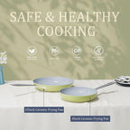 Nonstick Ceramic Frying Pan 10" Non Toxic Cooking Skillet for Eggs Pancakes & Stir Fry Even Heat Distribution PTFE/PFOA/PFAS Free Oven Safe Up to 500°F All Cooktops Compatible, Olive Green