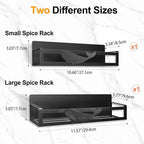 Magnetic Spice Rack for Refrigerator, 2 Pack Metal Magnetic Shelf Organizer for Fridge Side, Strong Spice Storage Rack for Kitchen, Black
