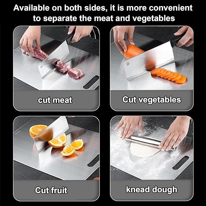 Katuchef Titanium Cutting Board,2026 New 100% Pure Titanium Cutting Boards for Kitchen,Non toxic Doubld-Side Durable Chopping Boards, Easy to Clean and Store(3PCS-S+M+L)