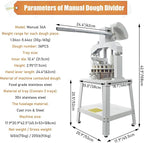 Commercial Dough Divider 36PCS Dough Cutting Machine 1.06oz-5.64oz Manual Dough Dividing Machine with 30-160g Dough Weight Range for Baking, 36PCS