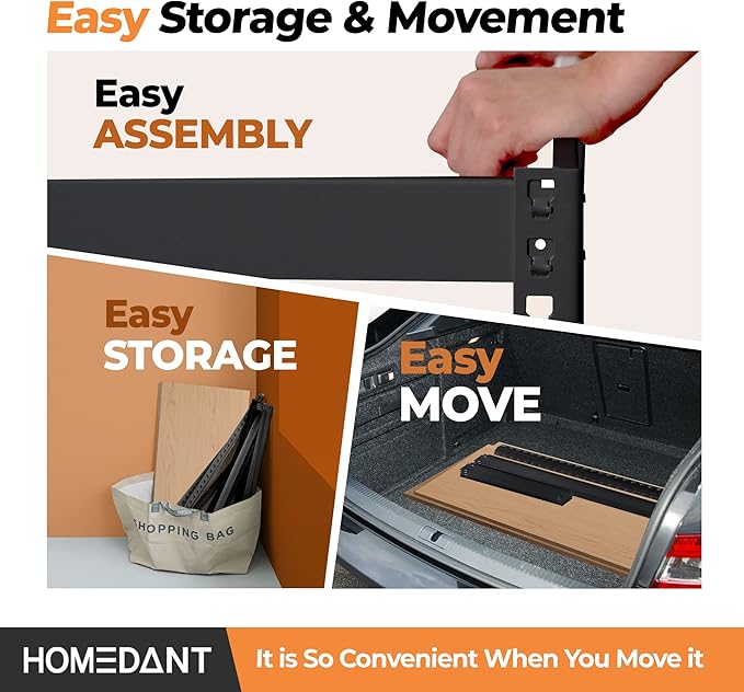 HOMEDANT 28"W x 12.3"D x 59.5"H 5-tier Boltless Metal Shelving Unit Adjustable Garage Storage Utility Rack Heavy Duty Shelves Organization Multipurpose Shelf Warehouse Kitchen Living Room pantry 2Pack