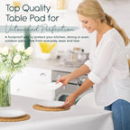 Premium Table Pad Protector Superior Protection from Spills, Scratches & Heat- Reusable Vinyl Table Cloth with Cushion Flannel Backing (52" Round)