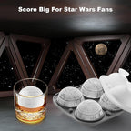 Nax Caki 3D Sphere Ice Cube Molds, Large Silicone Fun Shapes Gifts for Men Women, Whiskey Ice Cube Mold for Cocktails, Bourbon,Brandy, Whiskey Gifts for Men