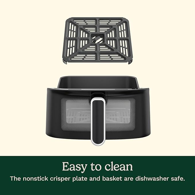 Cuisinart Air Fryer, 6-Quart Basket Large Fryer with 5 Cooking Functions to Roast, Bake, Broil, Air Fry and Keep Warm, 5 Airfryer Presets, Dishwasher-Safe Parts, AIR-200, Stainless Steel & Black