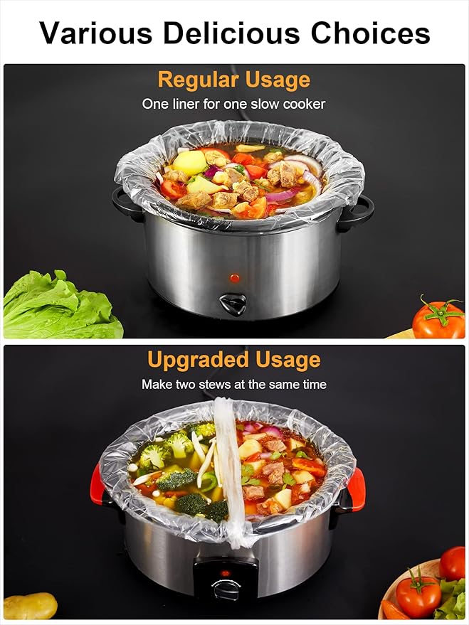 SMARTAKE Slow Cooker Liners, Small Size 13"x 15" Disposable Cooking Bags, Fit 1.5QT to 3QT for Slow Cooker, Cooking Trays, Suitable for Oval & Round Pots, 30 Liners