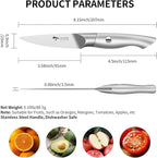 MAD SHARK Paring Knife 3.5 inch Paring Knives, Small Kitchen Knife, Ultra Sharp German Stainless Steel Vegetable Knives, Ergonomic Handle Design