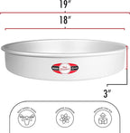 Fat Daddio's Round Cake Pan, 18 x 3 Inch, Silver