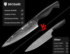 BRODARK Damascus Knife Set 3 PCS: Sharp Damascus Kitchen Knife Set, Professional Japanese Chef Knives with Ergonomic Full-Tang ABS Handle for Home, Restaurant (Dark Horse Series)