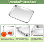 TeamFar Toaster Oven Pan with Rack Set, 9’’ x 7’’ x 1’’ Stainless Steel Compact Toaster Oven Small Baking Pan Tray with Mini Cooling Grid Rack, Healthy & Heavy-Duty, Dishwasher & Oven Safe, 2pcs