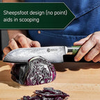 HexClad Santoku Knife, 7-Inch Japanese Damascus Stainless Steel Blade, Pakkawood Handle