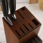 Kitchen knife holder elegant & sturdy (15 slots). Universal knife block with slots for knives, scissor and sharpenner. Knife Block without Knives. Kitchen knife holders for counter top. (Acacia)