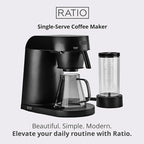 Ratio Four Coffee Machine - Coffee Maker with Removable Water Tank - Drip Coffee Maker with 4 Minute Brew Time - 5-20 Ounce Single-Serve Coffee Maker - 11.5”H x 7.5”W