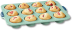 Starfrit Silicone 12 Cup Muffin Pan with Integrated Metal Frame - Green