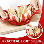 LIIGEMI 5.5 Inch Extra Large Apple Slicer,12-Slice Thin Apple Slicer and Corer,Cutter, Divider, Wedger for Fruits and Vegetables，Gifts for Mom，Sharp and Sturdy，Easy to Use（Red）