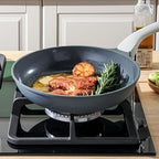 PRICUSIS Nonstick Ceramic Frying Pan, Skillet with Stay Cool Handle,Egg & Omelet & Chef's Pan, Induction Compatible & Oven Safe, Dishwasher Safe, PTFE PFAS & PFOA Free (8+10 Inch)