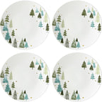 Lenox 880068 Balsam Lane 4-Piece Dinner Plate Set(Green), Christmas Drinkware, Holiday Hosting