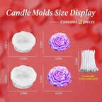 2Pcs Peony Silicone Candle Flower Wax Mold Silicone for Candles Resin Making Molds Moldes De Silicona para Hacer Velas Artesanales De Silicona,for Making Mothers Day Gifts for Mom Daughter
